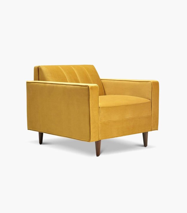 ⁦Delphine Cane Velvet Accent Chair⁩ - الصورة ⁦2⁩