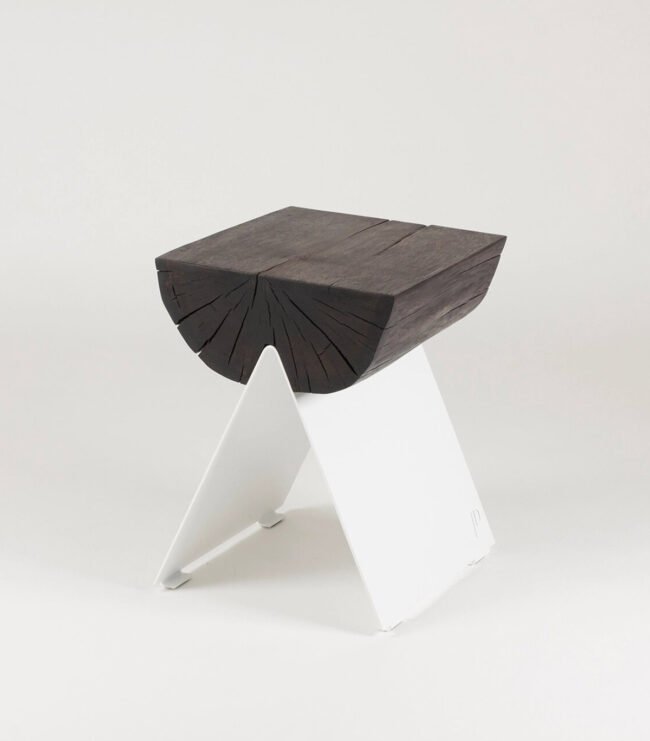 ⁦Wooden Stool White⁩ - الصورة ⁦3⁩