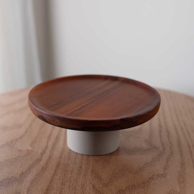 Natural wood stand with ceramic