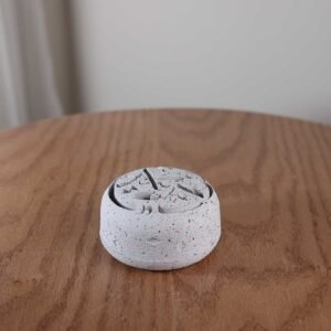 White Rounded Ceramic Incense Burner