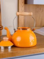 Classic Metal Teapot with Wooden Handle - Image 2