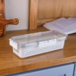 Small Refrigerator Vegetable Storage Container with Strainer Basket
