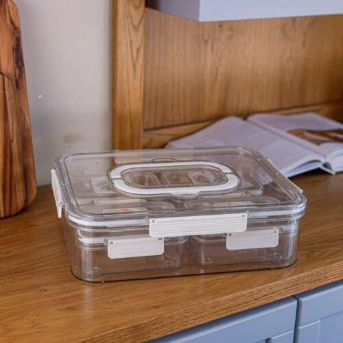 Airtight food storage container with divided date display dial