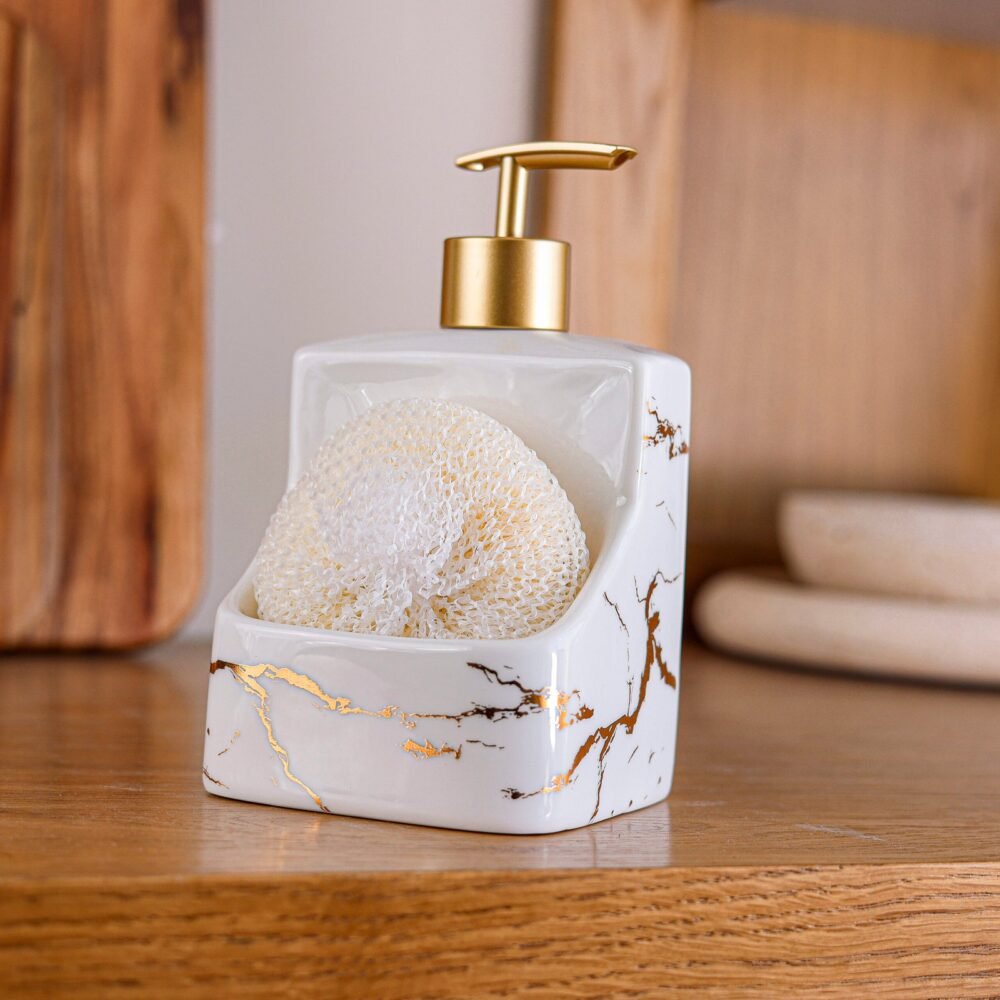Classic Soap Dispenser with Sponge Holder - Image 2