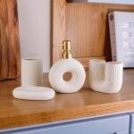 4-Piece Modern Bathroom Accessories Set with Artistic Design
