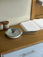 Non-Stick Frying Pan with Glass Lid and Wooden Handle