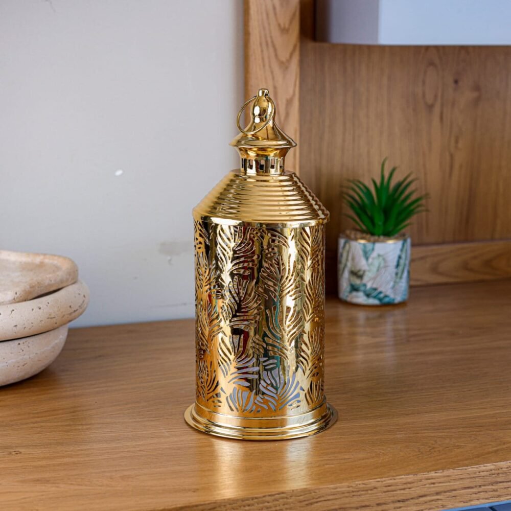 Ramadan Cylindrical Golden Lantern - Image 1