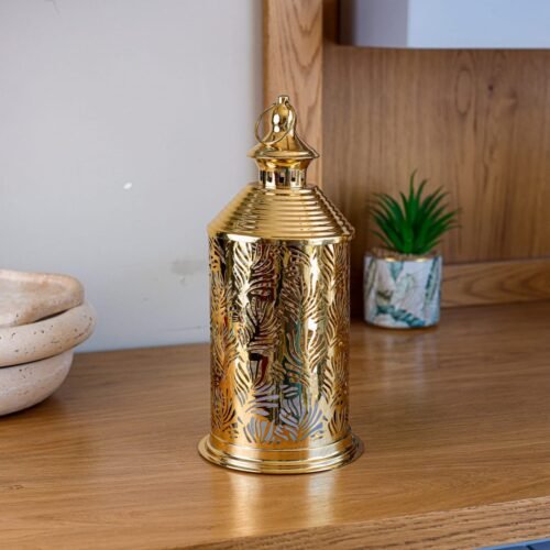 Ramadan Cylindrical Golden Lantern