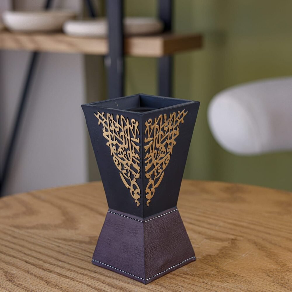 Classic Shaped Incense Burner with Golden Calligraphic Pattern - Image 1