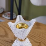 White Classic Textured Ceramic Incense Burner with Transparent Pattern - Image 2