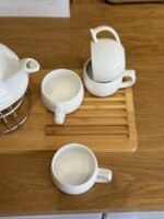 Porcelain Tea Set with Teapot, 4 Cups, and Candle Warming Base - Image 4