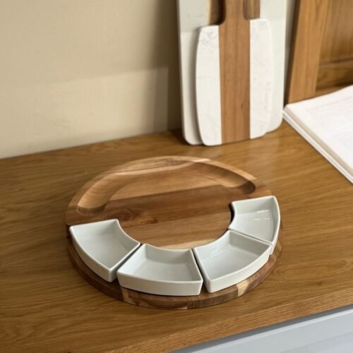 Cheese Board Set with Small Knives and Serving Dishes