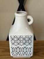 Large Ceramic Vase with Geometric Cutout Design - Image 3