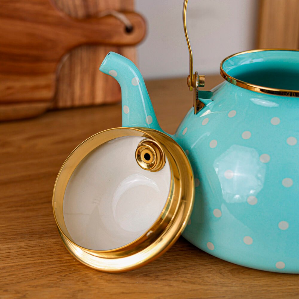 Classic Metal Teapot with Wooden Handle - Image 4