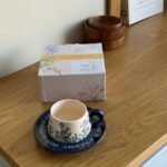 Blue Floral Porcelain Tea Cup with Saucer