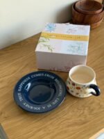 Colorful Floral Porcelain Tea Cup with Saucer - Image 2