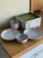 6-Piece Blue Pattern Hospitality & Serving Set