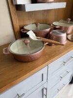 OSE Non-Stick Cookware Set – 12 Pieces with Glass Lids + Silicone Spoons - Image 2