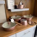 OSE Non-Stick Cookware Set – 12 Pieces with Glass Lids + Silicone Spoons