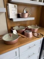 OSE Non-Stick Cookware Set – 12 Pieces with Glass Lids + Silicone Spoons