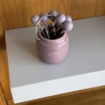 طقم شوك تقديم حلويات مع حامل خزفي – 6 قطع