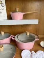 ⁦طقم طناجر ومقالي غير لاصق – 16 قطعة مع إكسسوارات مطبخ⁩ - الصورة ⁦6⁩