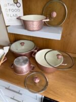 OSE Non-Stick Cookware Set – 12 Pieces with Glass Lids + Silicone Spoons - Image 4