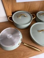 ⁦طقم أواني طهي سيراميك صحي – 16 قطعة⁩ - الصورة ⁦2⁩