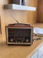 Portable Vintage Style Radio with Wooden Design