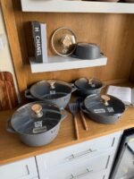 Granite Cookware Set with Glass Lids & Utensils