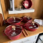 Granite Cookware Set with Glass Lids & Utensils