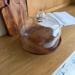 Wooden Serving Plate with Glass Dome Cover