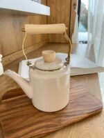 Enamel Tea Kettle Wooden Handle