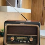 Portable Vintage Style Radio with Wooden Design
