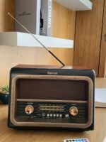 Portable Vintage Style Radio with Wooden Design