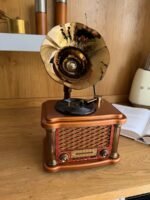 راديو محمول بتصميم كلاسيكي مع بوق قابل للإزالة