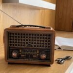 Portable Vintage Style Radio with Wooden Design