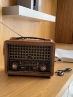 Portable Vintage Style Radio with Wooden Design