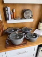 10-Piece Die-Cast Aluminum Non-Stick Cookware Set with Glass Lids