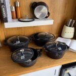 10-Piece Die-Cast Aluminum Non-Stick Cookware Set with Glass Lids