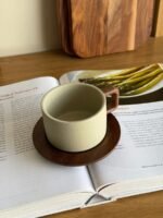 Ceramic Mug with Wooden Saucer - Image 2