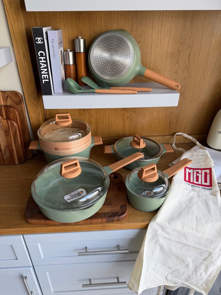 56 13-Piece Die-Cast Aluminum Cookware Set with Marble Non-Stick Coating - Image 1