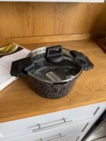 قدر طبخ جرانيت مع غطاء زجاج – 24 سم