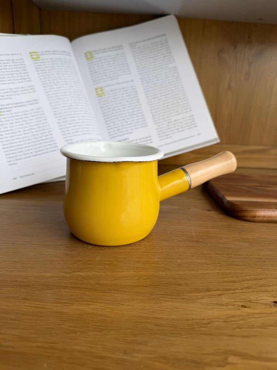 75 غلاي مطلي بالمينا مع مقبض خشبي - الصورة 1