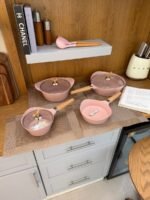 Cast Aluminum Non-Stick Cookware Set with Detachable Handles