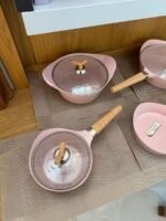 Cast Aluminum Non-Stick Cookware Set with Detachable Handles - Image 4