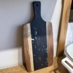 Marble & Natural Wood Cutting and Serving Board  – Large Size