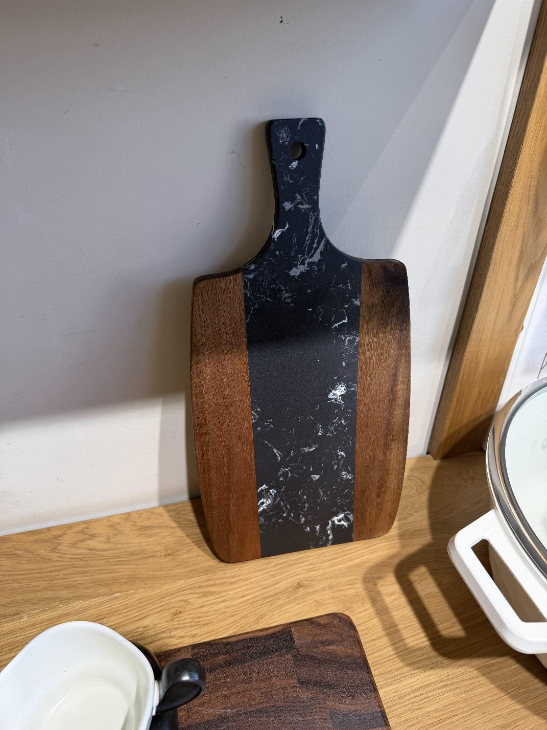 IMG-20260107-WA0026 Marble & Natural Wood Cutting and Serving Board Small Size - Image 1
