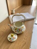 Enamel Tea Kettle – Floral Design - Image 3