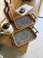 طقم صواني تقديم 2 في 1 (صينية صغيرة + صينية كبيرة)